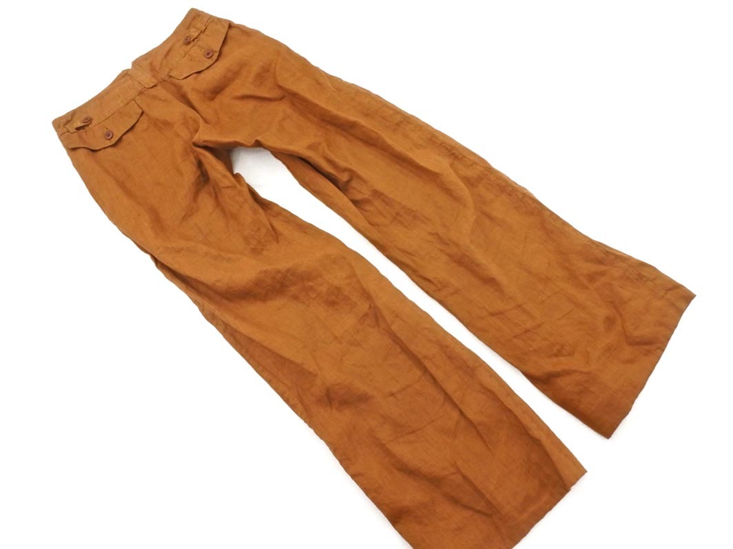 MACPHEE マカフィー トゥモローランド リネン100% パンツ size34/キャメル ■◇ ☆ fdb1 レディース