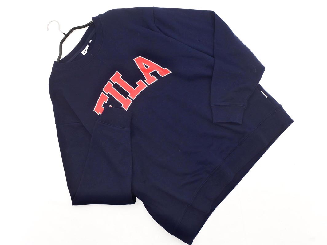 FILA フィラ ロゴ プリント スウェット sizeLL/紺 ■◇ ☆ fdb4 メンズ