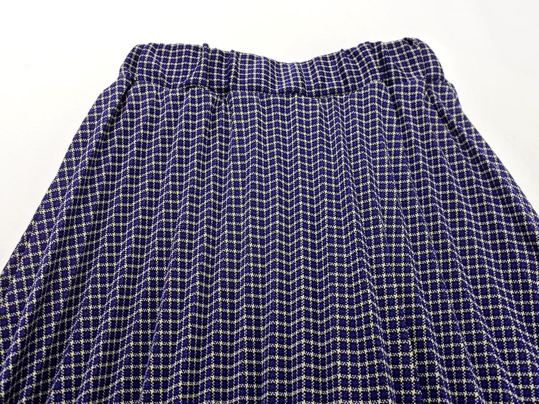 Ray BEAMS レイビームス チェック プリーツ ロング スカート 紺 ■■ ☆ fdb4 レディース