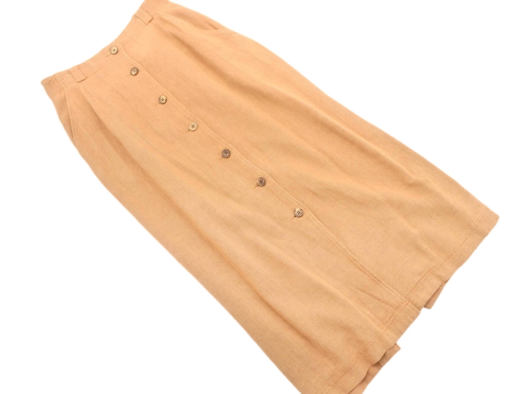 LAUTREAMONT ロートレアモン フロントボタン ロング スカート sizeM/ベージュ ■◇ ☆ fdb4 レディース