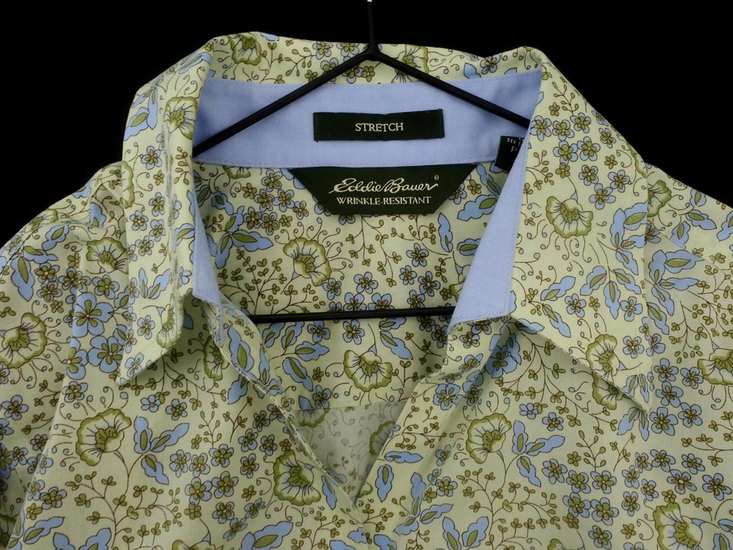 ネコポスOK Eddie Bauer エディーバウアー 花柄 シャツ sizeXS/ミント ■◇ ☆ fdb4 レディース