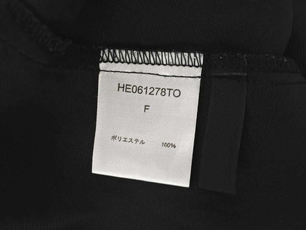 ネコポスOK Heather ヘザー フリルカラー ブラウス シャツ sizeF/黒 ■◇ ☆ fdb4 レディース