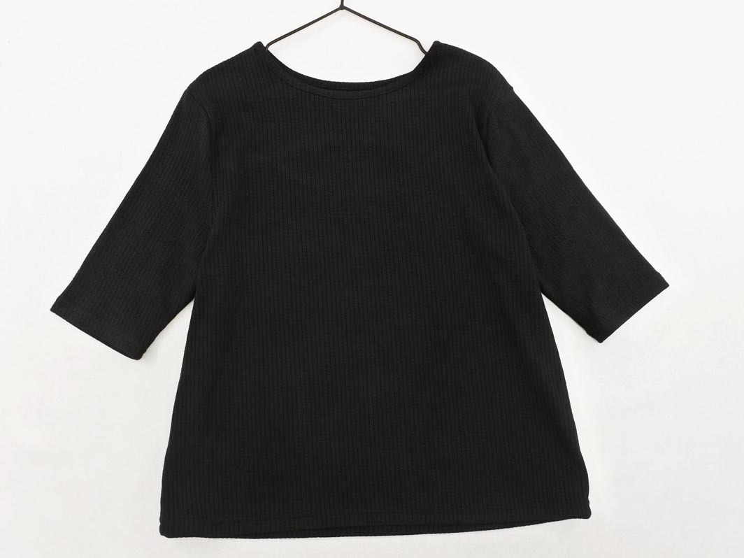ネコポスOK Heather ヘザー カットアウト カットソー sizeF/黒 ■◆ ☆ fdb4 レディース
