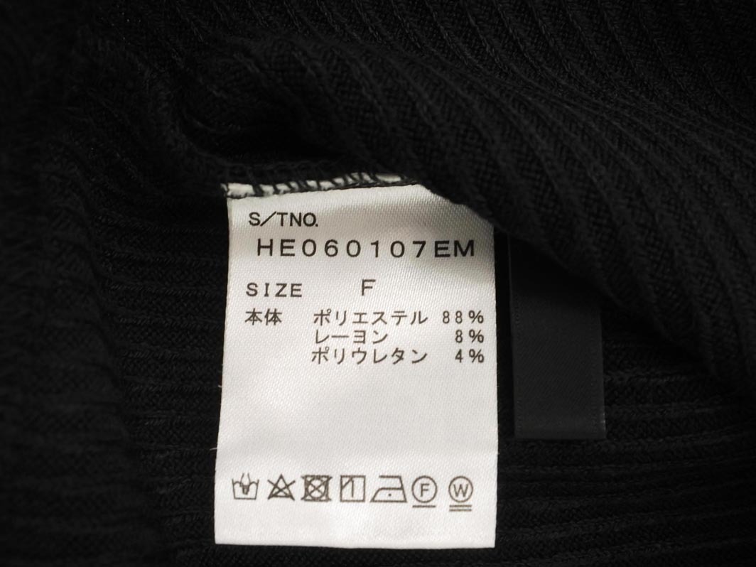 ネコポスOK Heather ヘザー カットアウト カットソー sizeF/黒 ■◆ ☆ fdb4 レディース