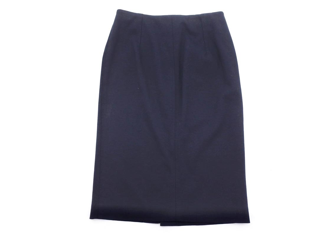 MACPHEE マカフィー トゥモローランド ジップアップ タイト スカート size34/紺 ■■ ☆ fdb5 レディース