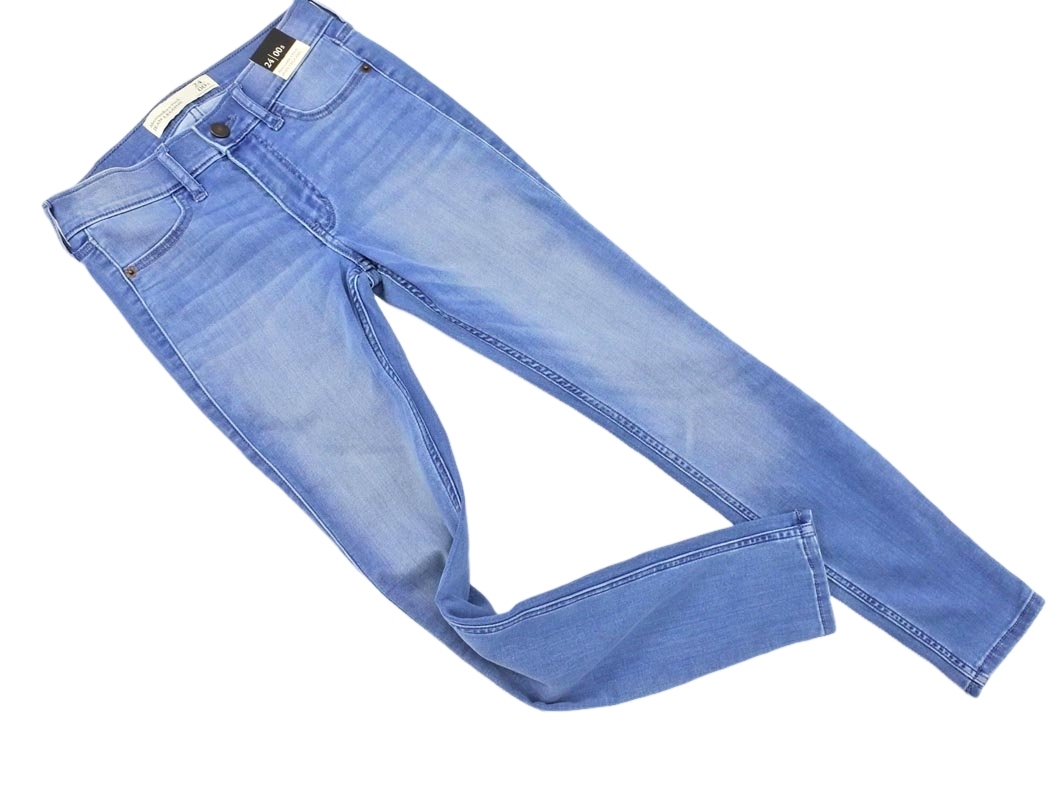 新品 Abercrombie & Fitch アバクロンビー＆フィッチ USED加工 スキニー デニムパンツ size24/青 ■■ ☆ fdb5 レディース