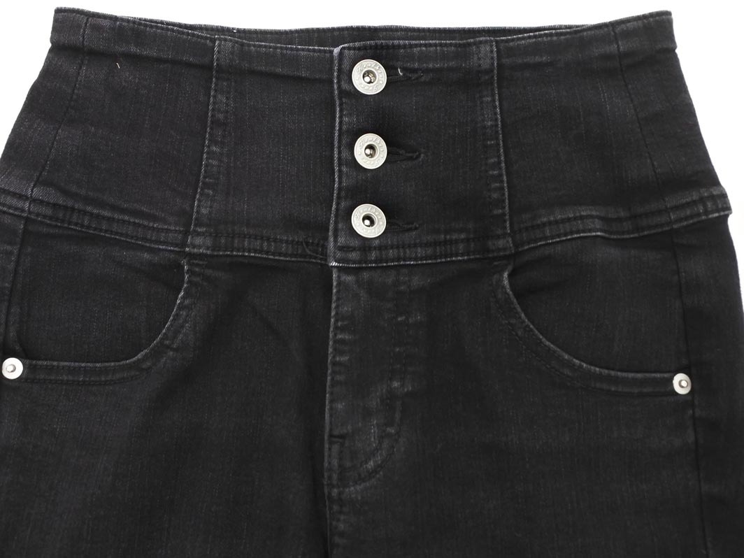 Heather ヘザー ハイウエスト スキニー デニムパンツ sizeS/黒 ■■ ☆ fdb5 レディース