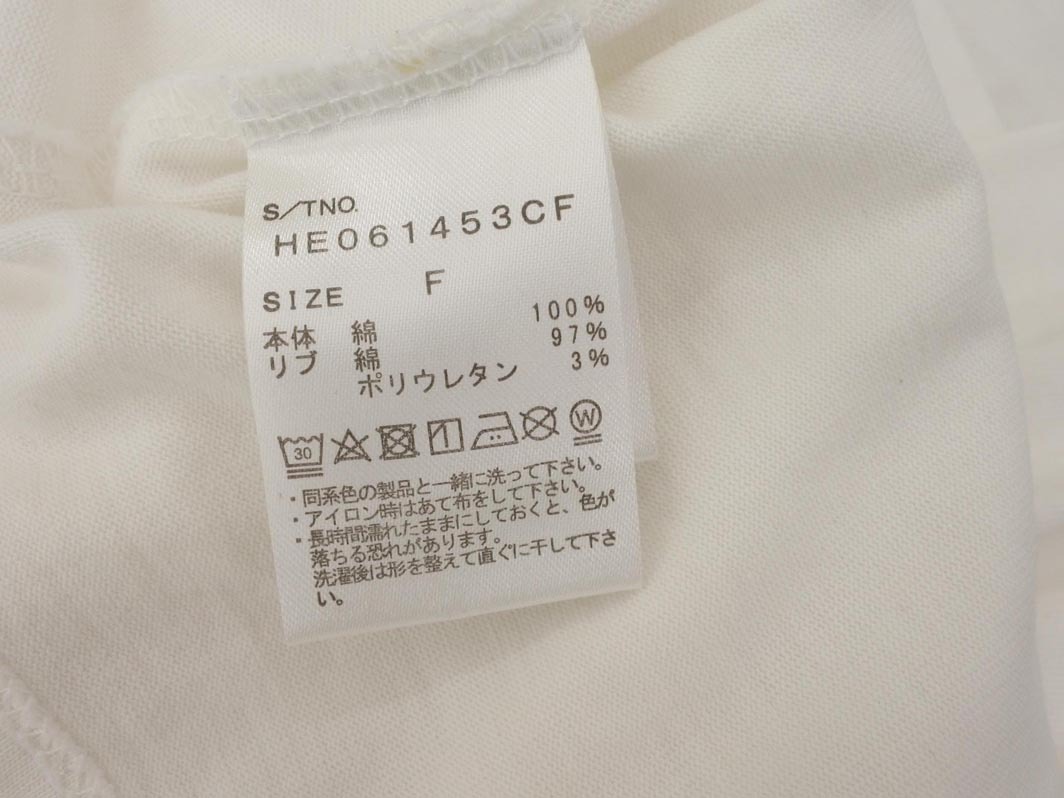 Heather ヘザー クロップド丈 ワイド幅 カットソー sizeF/白 ■◇ ☆ fdb5 レディース