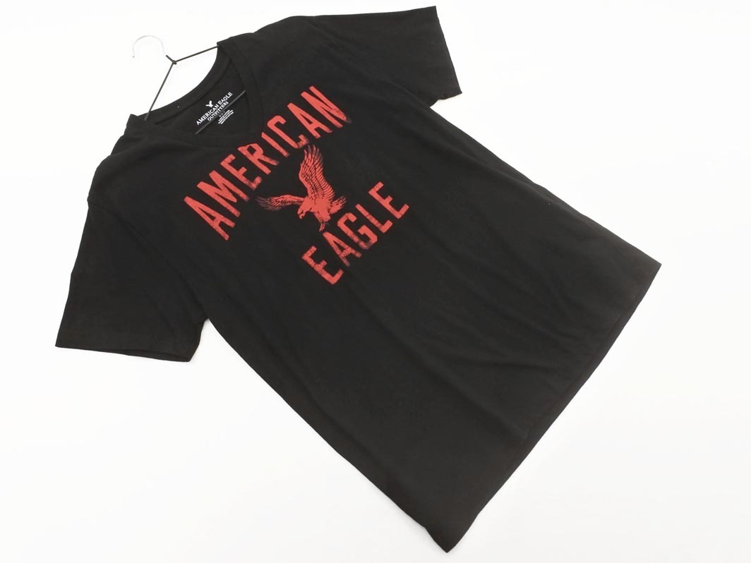 AMERICAN EAGLE アメリカンイーグル ロゴ プリント Tシャツ sizeM/黒 ■◆ ☆ fdb5 メンズ