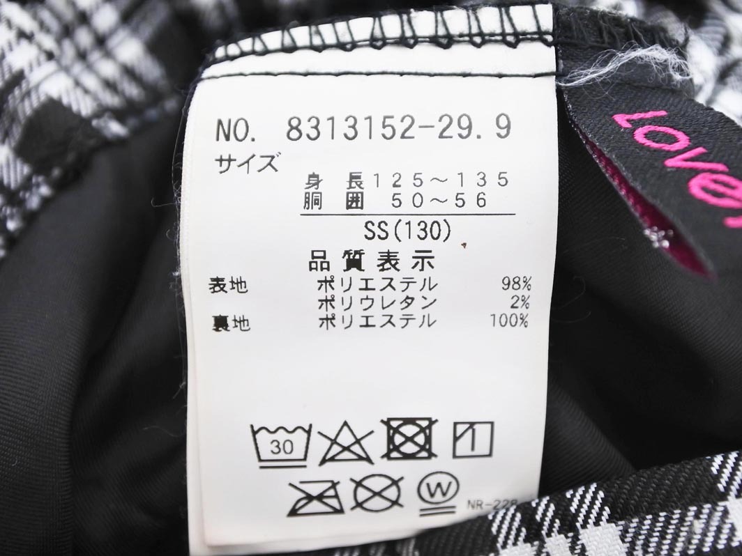 LOVETOXIC Rav toki Schic Narumi ya проверка юбка брюки size130cm/ белый x чёрный ## * fdb5 ребенок одежда 