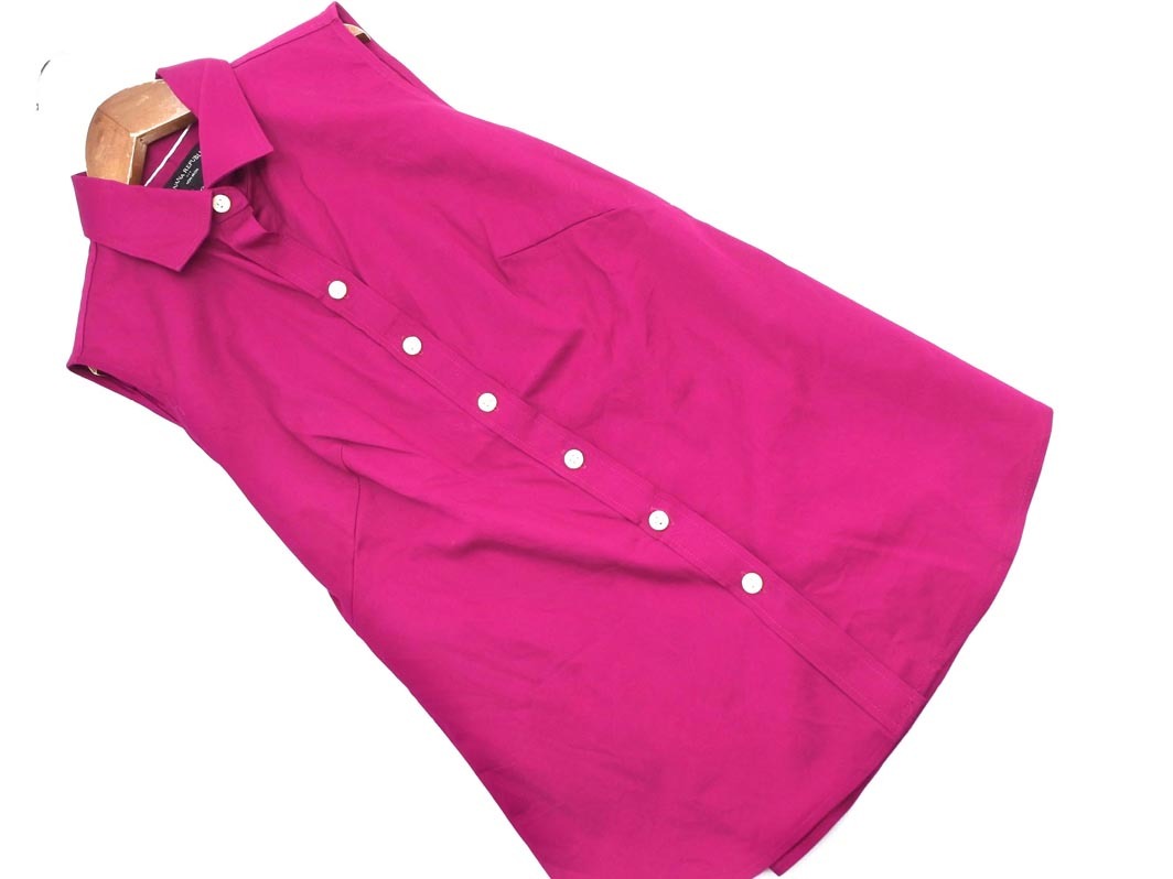 ネコポスOK BANANA REPUBLIC バナナリパブリック ストレッチ ノースリーブ ブラウス カットソー size00/紫 ■◆ ☆ fdb5 レディース