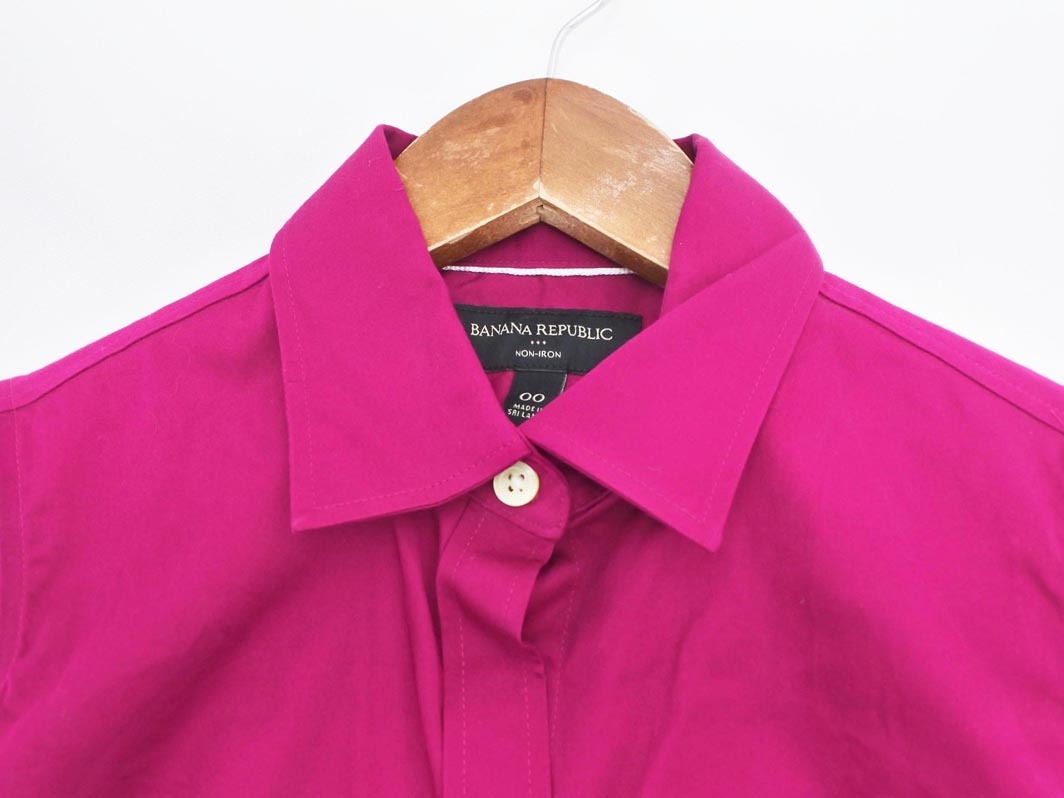 ネコポスOK BANANA REPUBLIC バナナリパブリック ストレッチ ノースリーブ ブラウス カットソー size00/紫 ■◆ ☆ fdb5 レディース