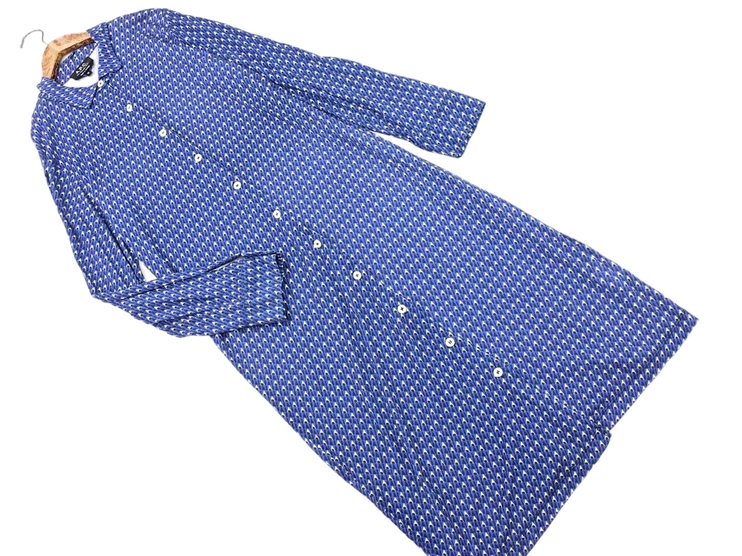 ネコポスOK A.P.C. アーペーセー 総柄 シャツ ワンピース sizeM/青 ■◇ ☆ fdb5 レディース