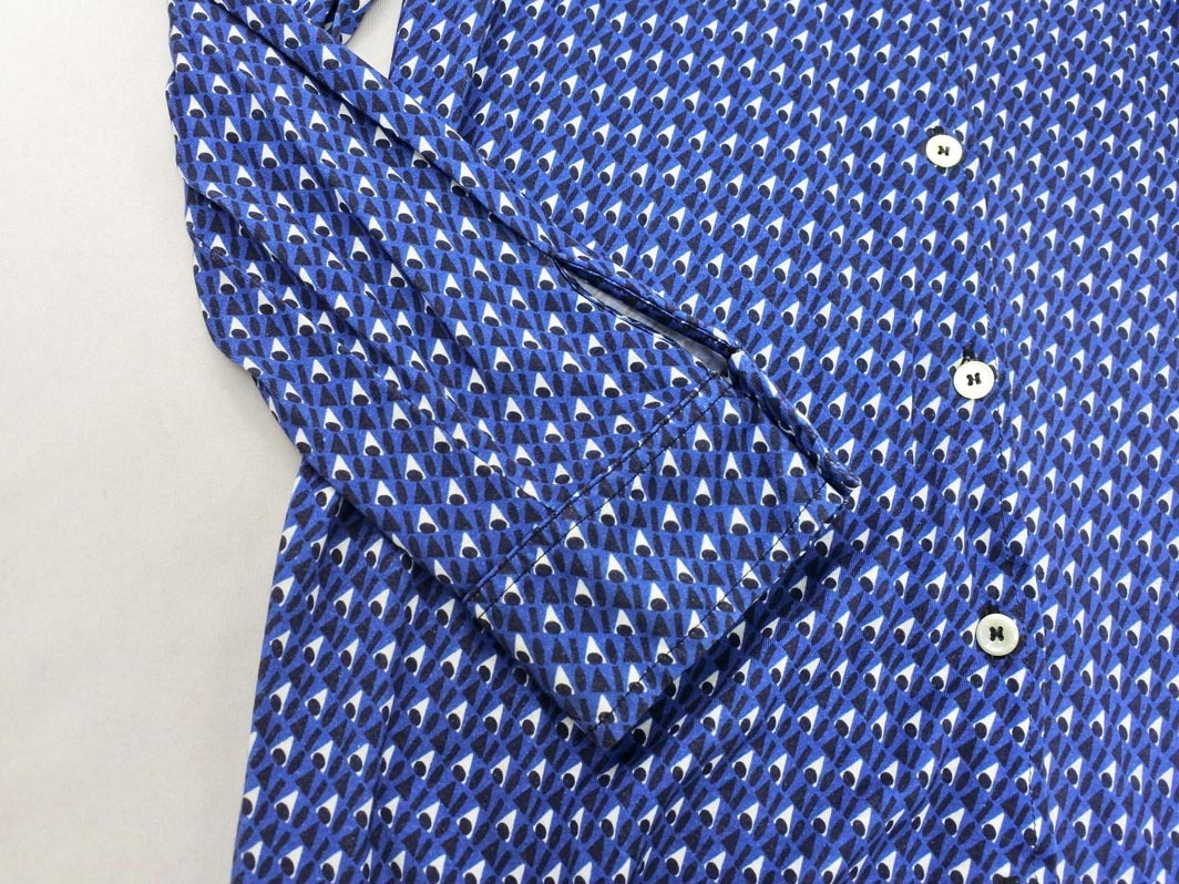 ネコポスOK A.P.C. アーペーセー 総柄 シャツ ワンピース sizeM/青 ■◇ ☆ fdb5 レディース