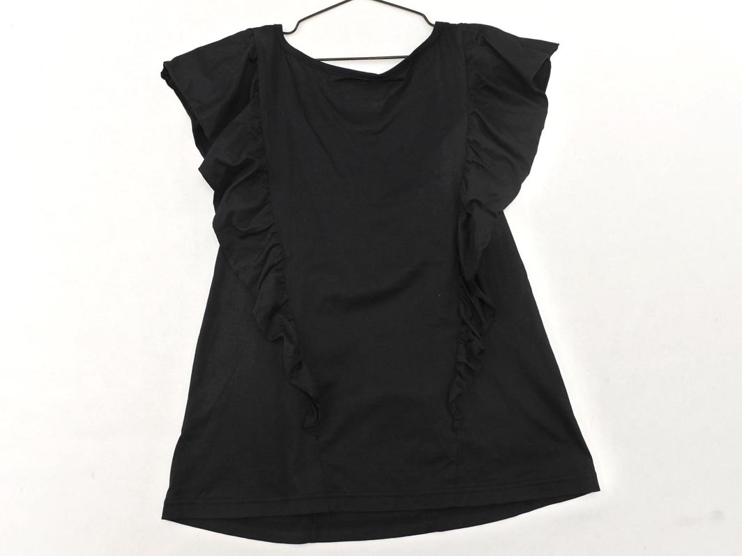 ネコポスOK agnes b アニエスベー フリル カットソー size2/黒 ■◆ ☆ fdb6 レディース