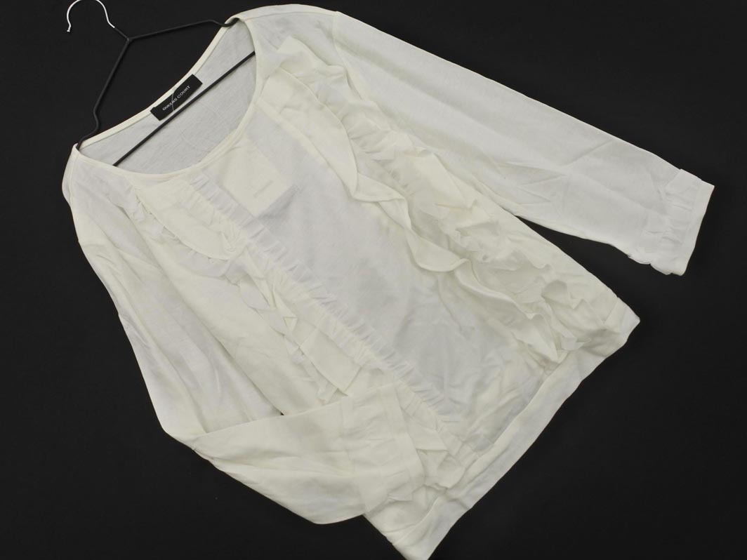 ネコポスOK 新品 QUEENS COURT クイーンズコート フリル カットソー size5/白 ■◇ ☆ fdb8 レディース