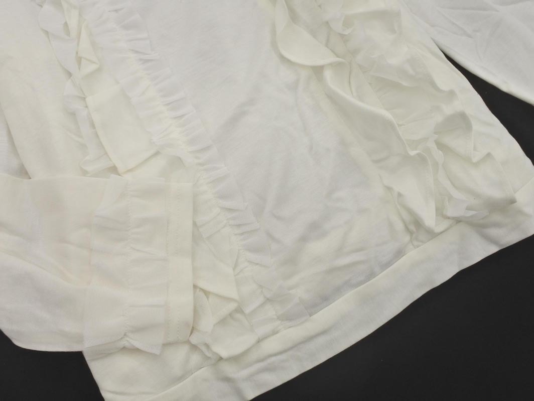 ネコポスOK 新品 QUEENS COURT クイーンズコート フリル カットソー size5/白 ■◇ ☆ fdb8 レディース