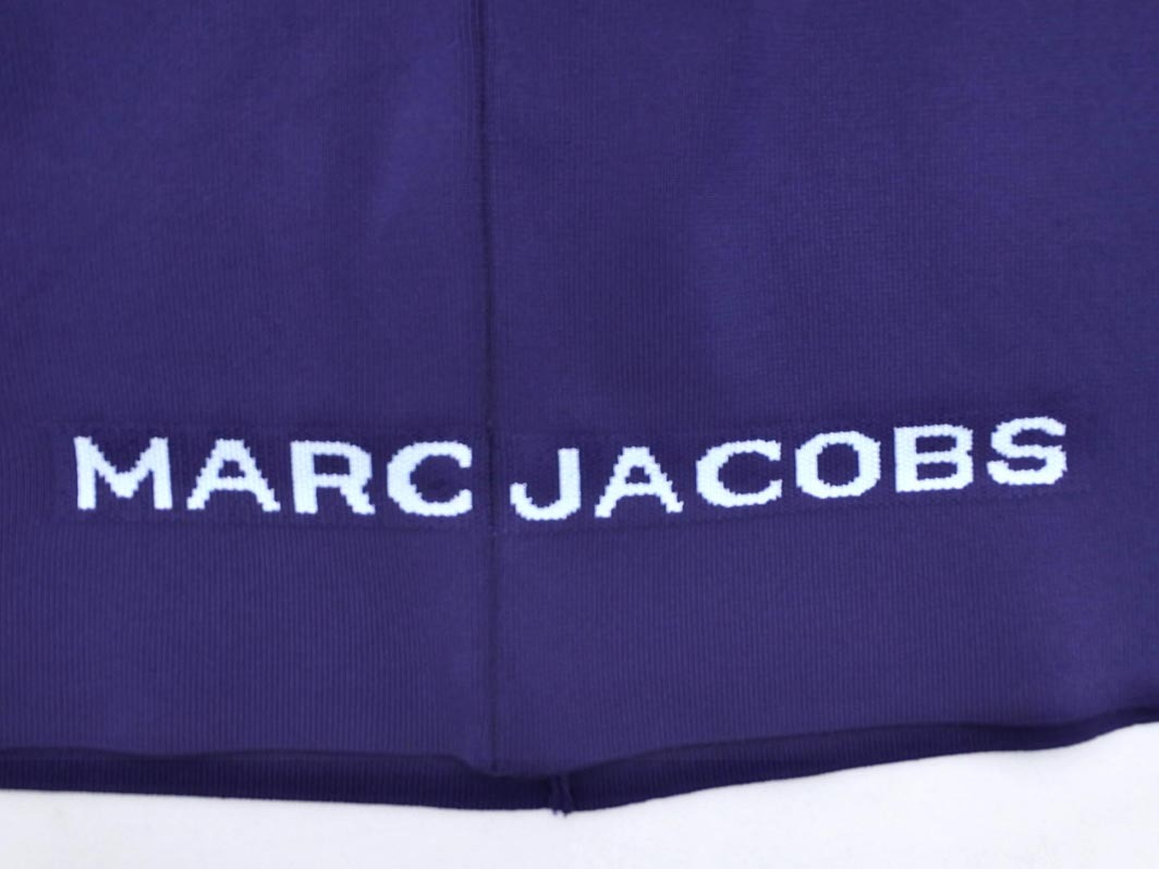 MARC JACOBS マークジェイコブス ロゴ ニット ロング スカート sizeL/紺 ■■ ☆ fdb7 レディース
