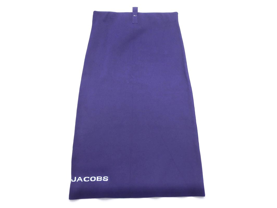 MARC JACOBS マークジェイコブス ロゴ ニット ロング スカート sizeL/紺 ■■ ☆ fdb7 レディース