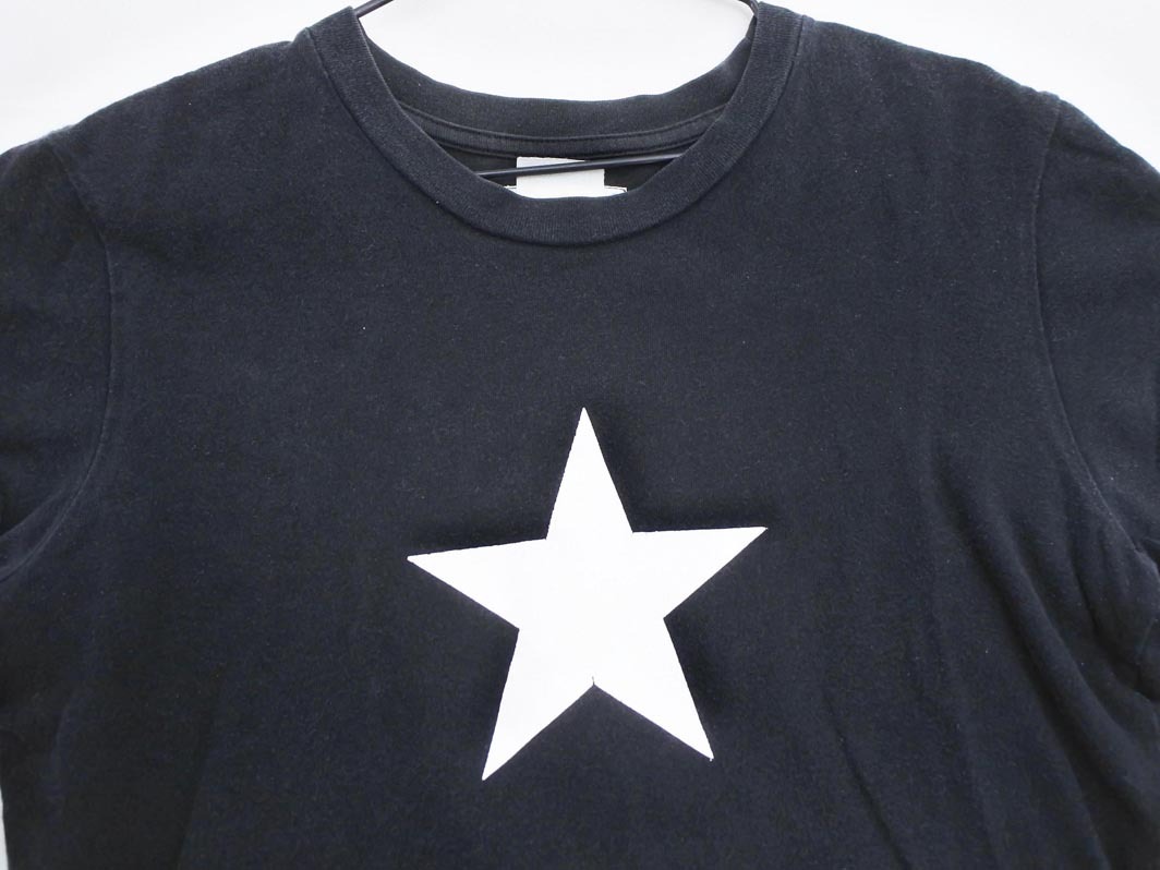 ネコポスOK agnes b アニエスベー プリント Tシャツ 黒 ■◆ ☆ fdb7 レディース