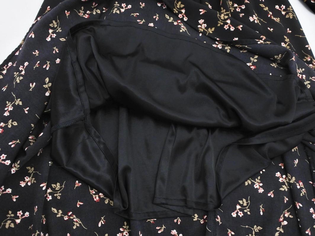 INGNI イング 花柄 ギャザー ワンピース sizeM/黒 ■◇ ☆ fdb8 レディース