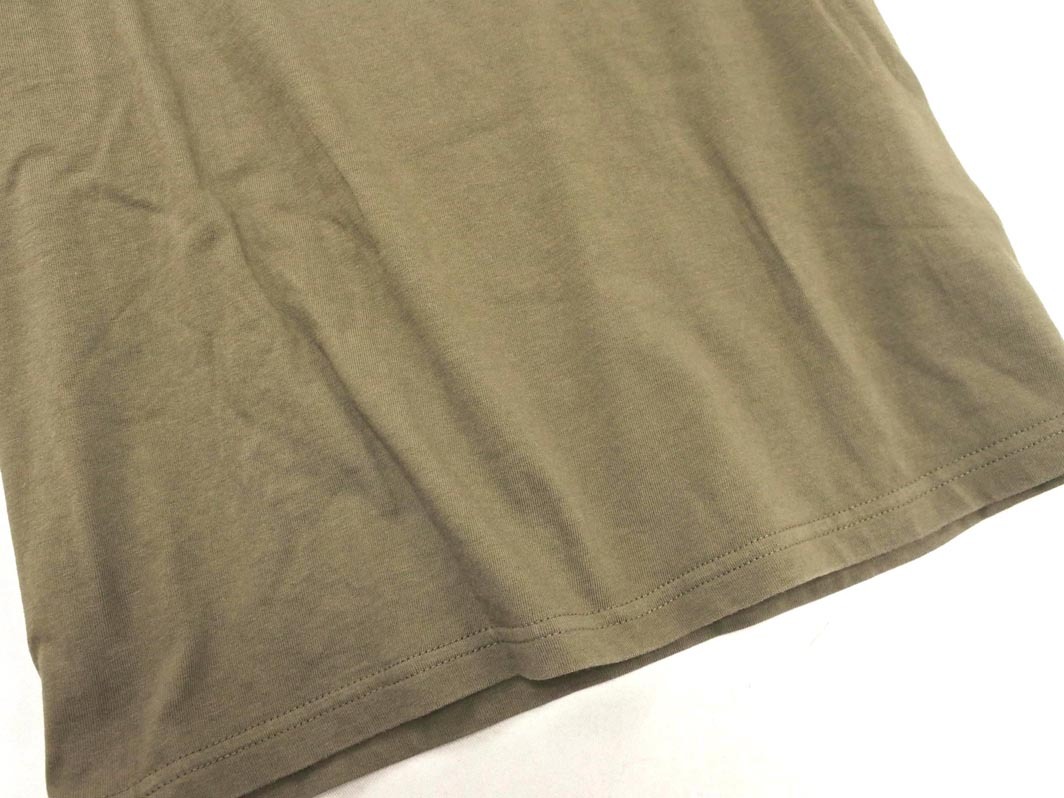 NATURAL BEAUTY BASIC ナチュラルビューティーベーシック ラインストーン Tシャツ sizeM/カーキ ■◆ ☆ fdc1 レディース