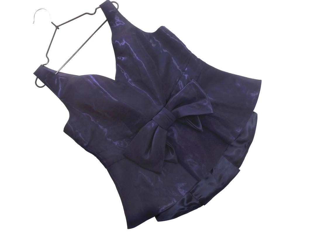 GRACE CLASS グレースクラス 結(jié)婚式 フォーマル リボン ノースリーブ ブラウス シャツ size36/濃紺 ■■ ☆ fdc1 レディース