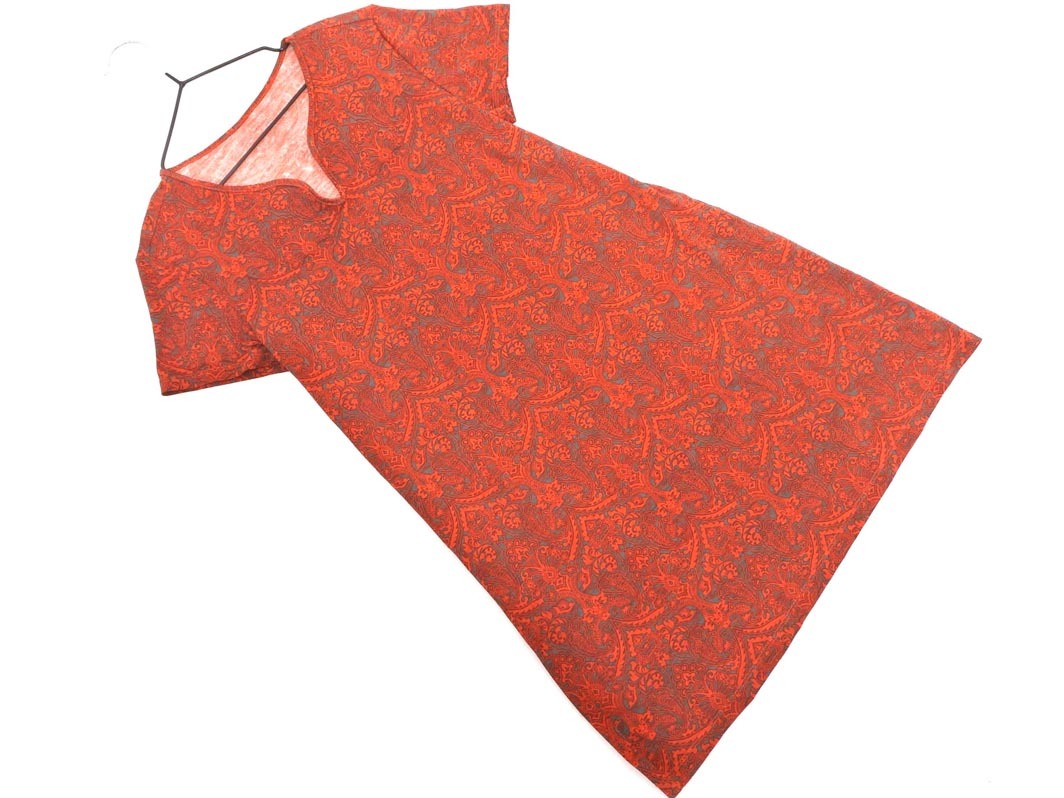 ネコポスOK GEORGES RECH ジョルジュレッシュ ペイズリー柄 プルオーバー カットソー size36/赤 ■◆ ☆ fdc1 レディース