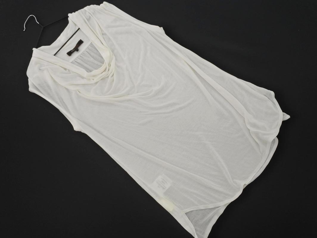 ネコポスOK BCBG MAXAZRIA ビーシービージーマックスアズリア ドレープ ノースリーブ カットソー sizeXS/白 ■◆ ☆ fdc2 レディース