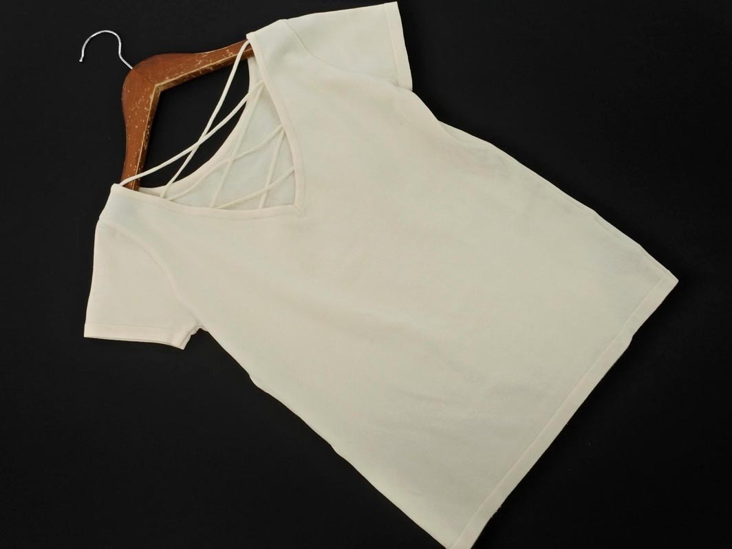 ネコポスOK M-PREMIER エムプルミエ 半袖 カットソー size38/アイボリー ■◆ ☆ fdc2 レディース