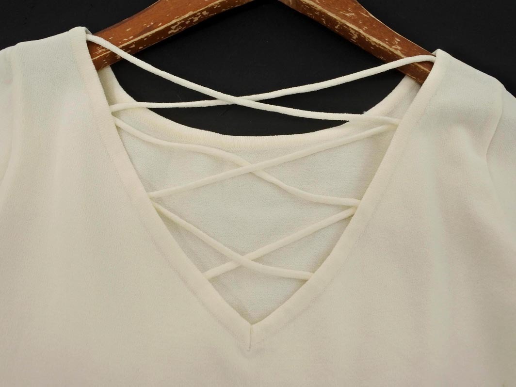 ネコポスOK M-PREMIER エムプルミエ 半袖 カットソー size38/アイボリー ■◆ ☆ fdc2 レディース