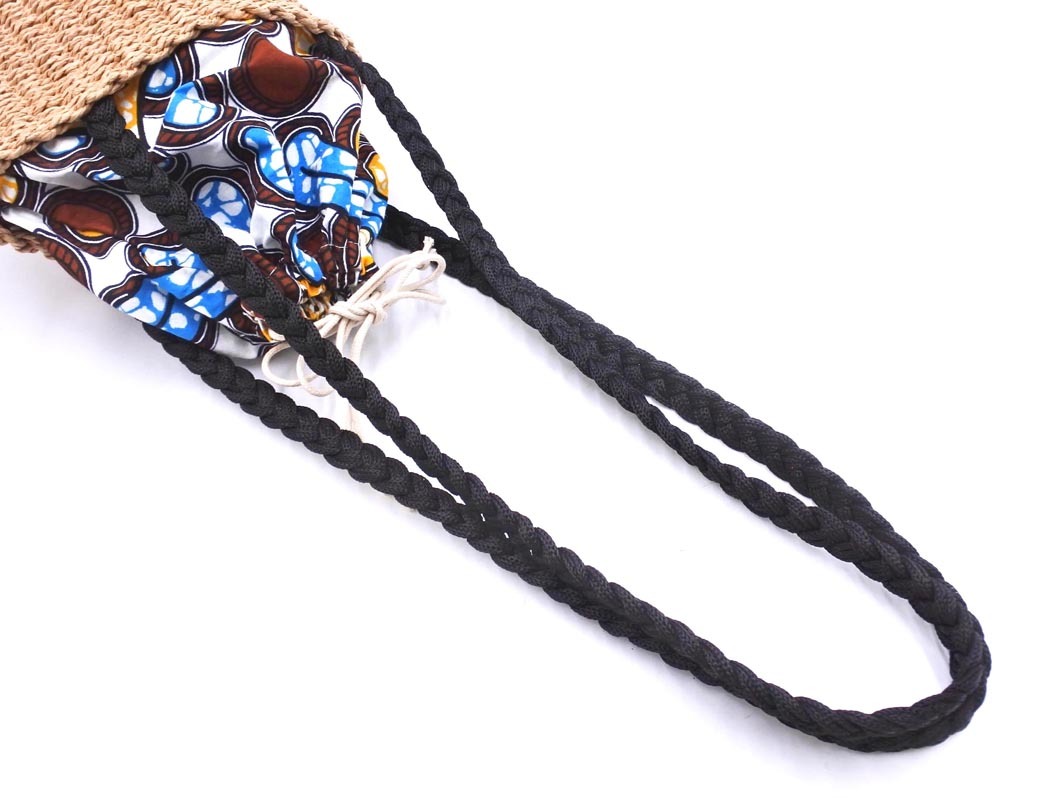 GLOBAL WORK グローバルワーク 巾著 ペーパー バケツ バッグ 黒ｘベージュ ■◆ ☆ fdc2 レディース