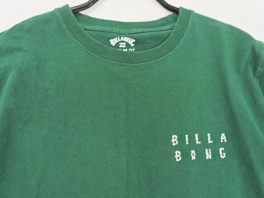 ネコポスOK BILLABONG ビラボン プリント Tシャツ sizeS/緑 ■◆ ☆ fdc2 メンズ