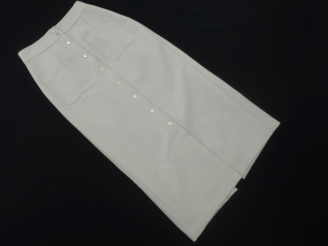 mystic ミスティック フロントボタン ロング タイト スカート size1/グレー ■■ ☆ fdc2 レディース