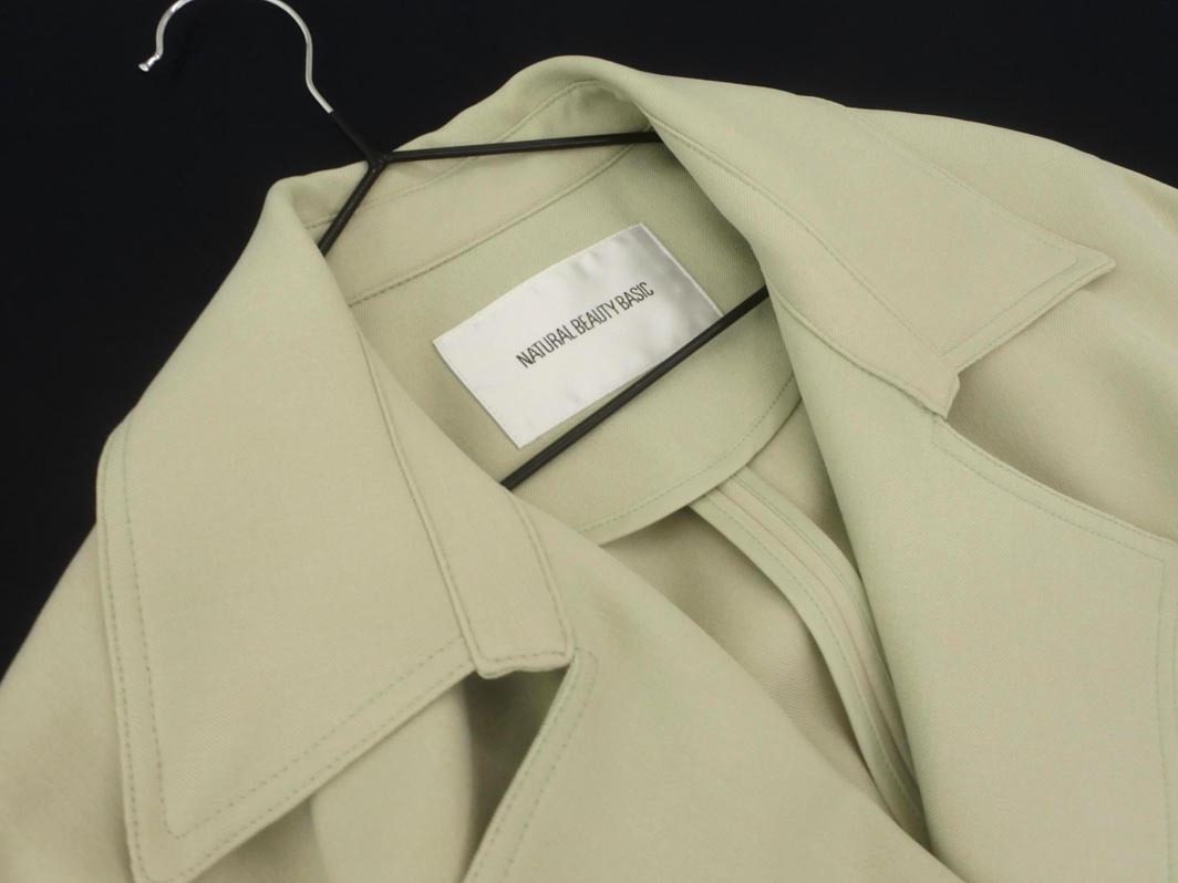 NATURAL BEAUTY BASIC ナチュラルビューティーベーシック トレンチ コート sizeS/薄緑 ■◇ ☆ fdc1 レディース