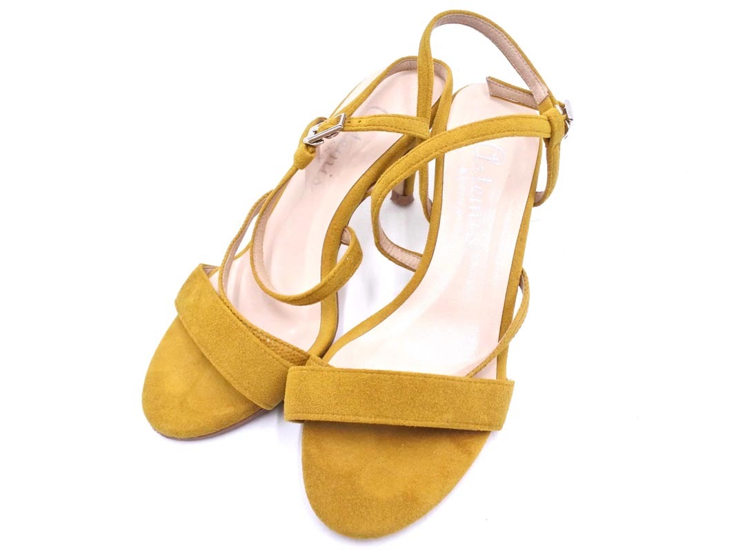 DIANA ダイアナ スウェード調(diào) サンダル size22.5/黃 ■◆ ☆ fdc2 レディース