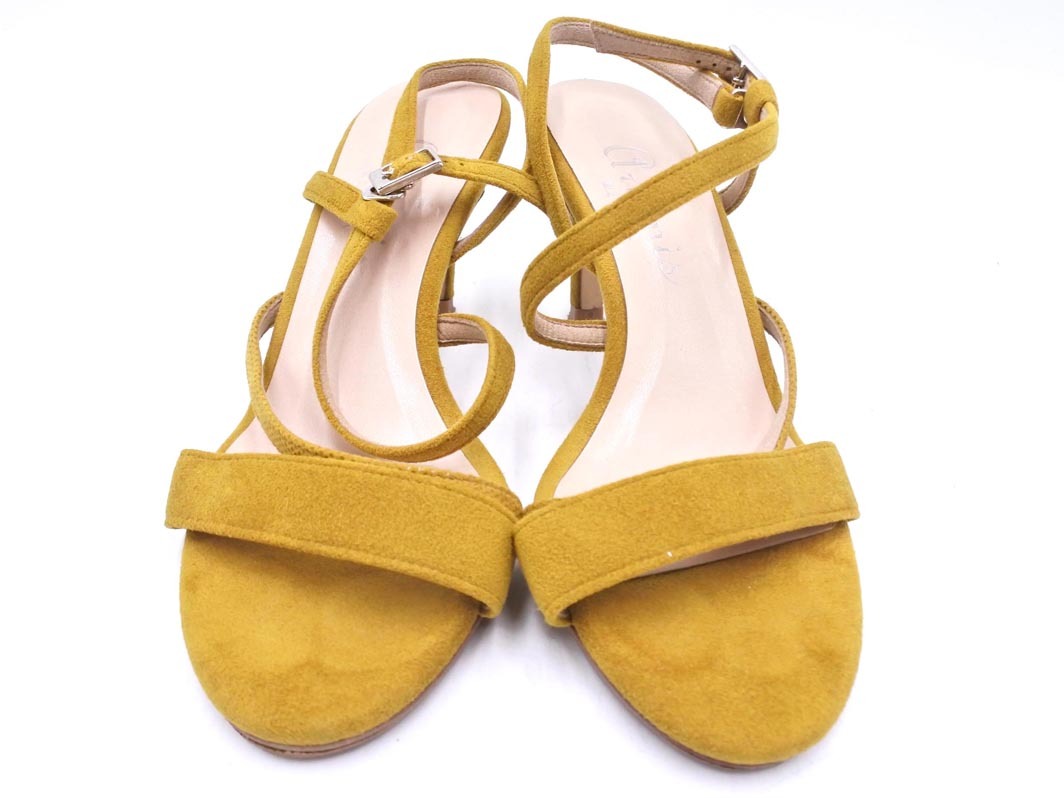 DIANA ダイアナ スウェード調(diào) サンダル size22.5/黃 ■◆ ☆ fdc2 レディース