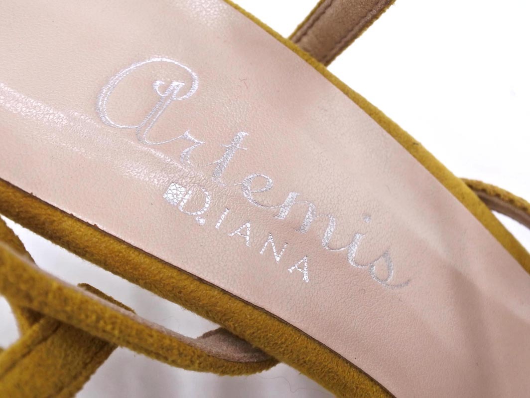 DIANA ダイアナ スウェード調(diào) サンダル size22.5/黃 ■◆ ☆ fdc2 レディース