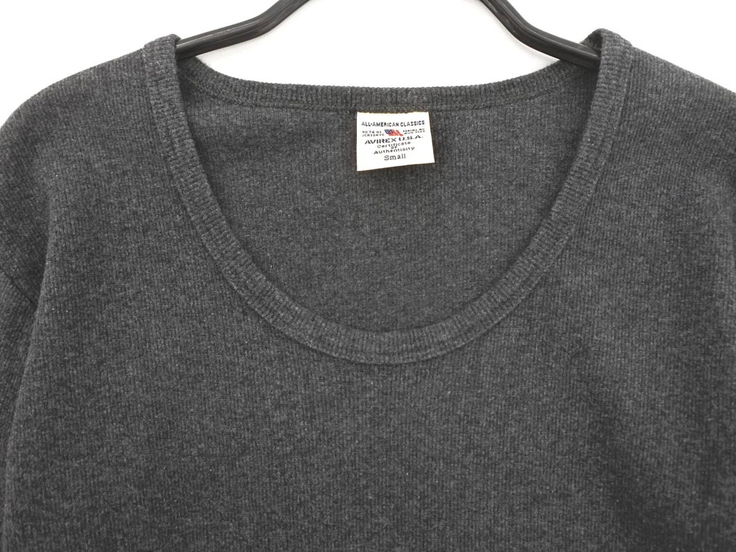AVIREX アヴィレックス リブ カットソー sizeS/グレー ■◆ ☆ fdc3 メンズ