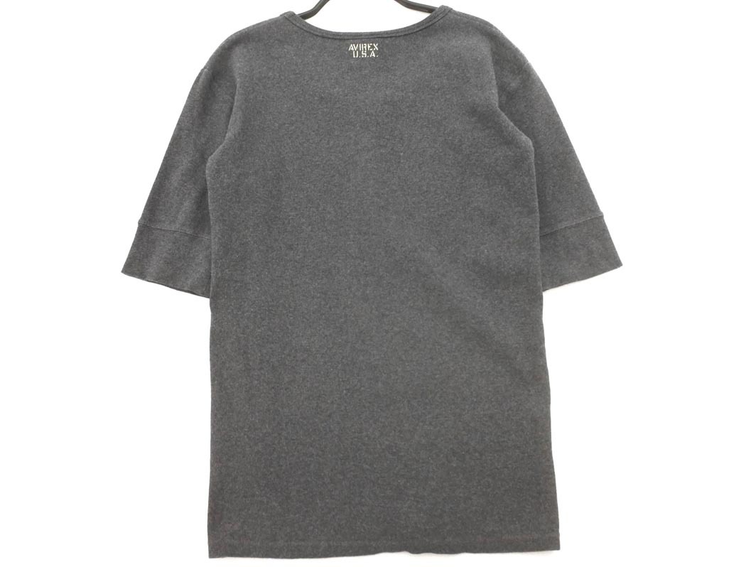 AVIREX アヴィレックス リブ カットソー sizeS/グレー ■◆ ☆ fdc3 メンズ