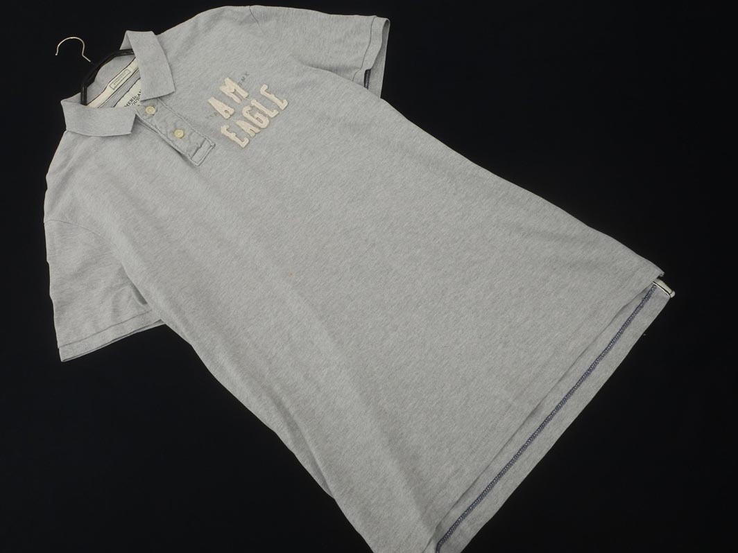 AMERICAN EAGLE アメリカンイーグル ポロシャツ sizeL/グレー ■◆ ☆ fdc5 メンズ