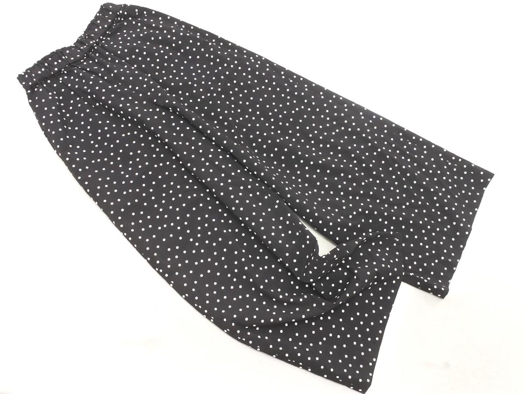 SHIPS シップス any エニィ ドット ワイド パンツ size38/黒ｘ白 ■■ ☆ fdc5 レディース
