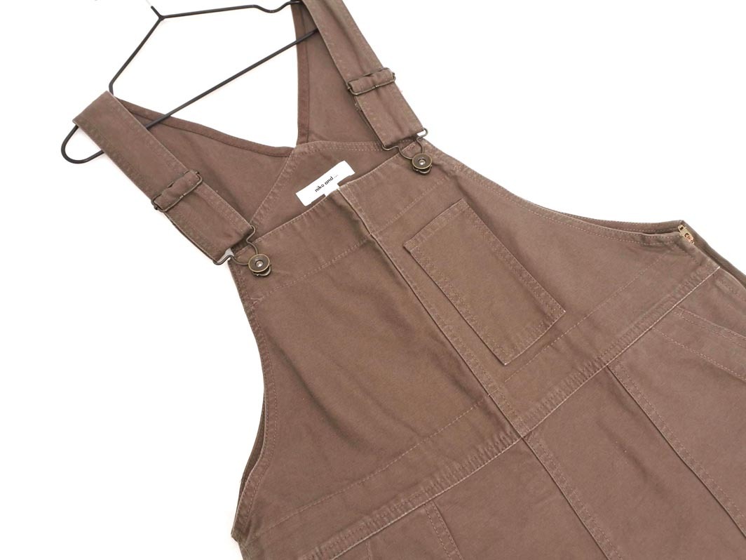 新品 niko and ニコ アンド サロペット オーバーオール sizeL/茶 ■■ ☆ fdc5 レディース