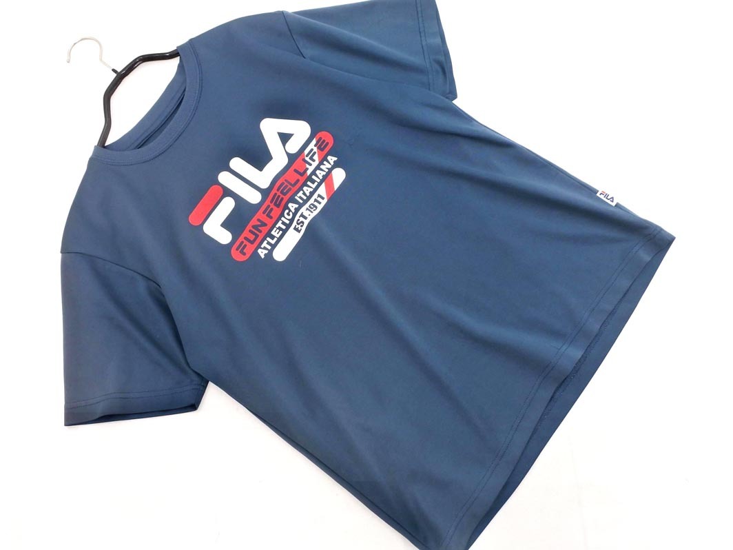 ネコポスOK FILA フィラ ロゴ トレーニングウェア Tシャツ sizeM/グレー ■◆ ☆ fdc4 メンズ