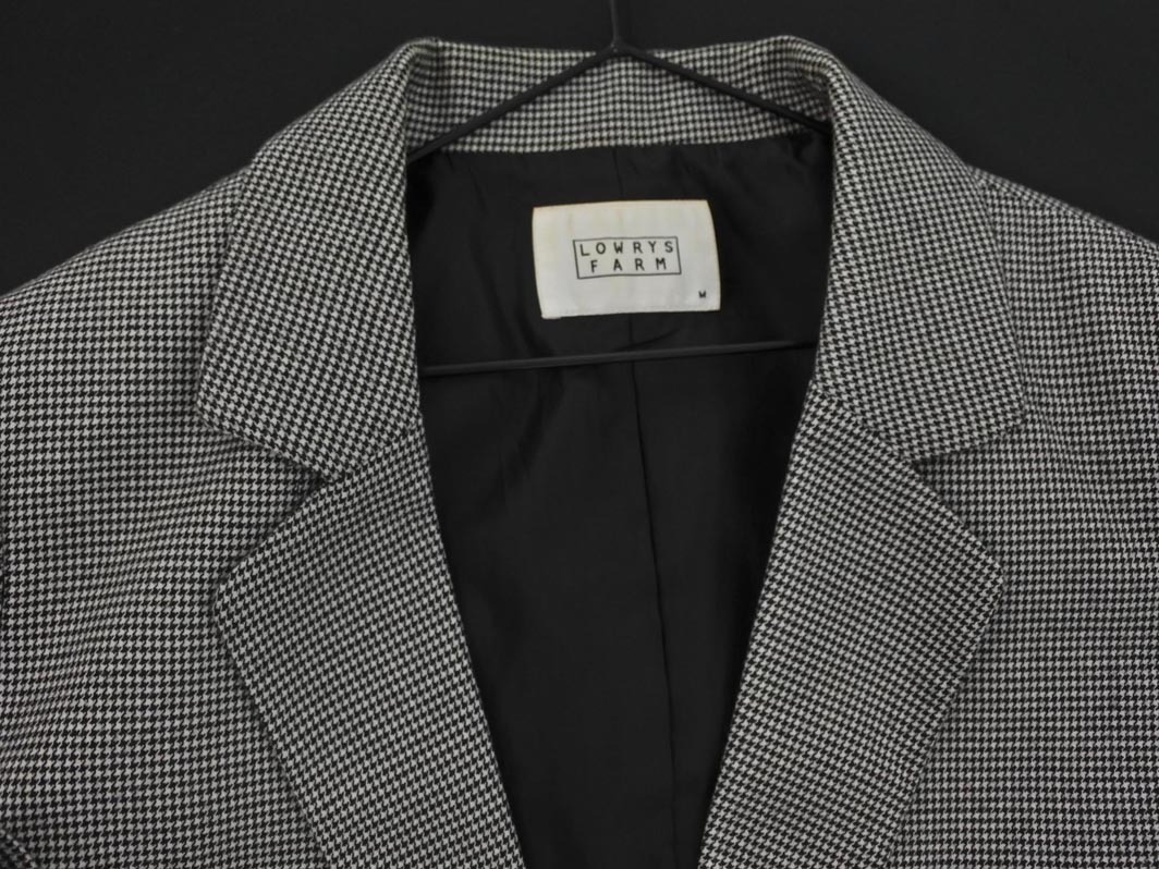 LOWRYS FARM ローリーズファーム 千鳥柄 テーラード ジャケット sizeM/白ｘ黒 ■◇ ☆ fdc8 レディース