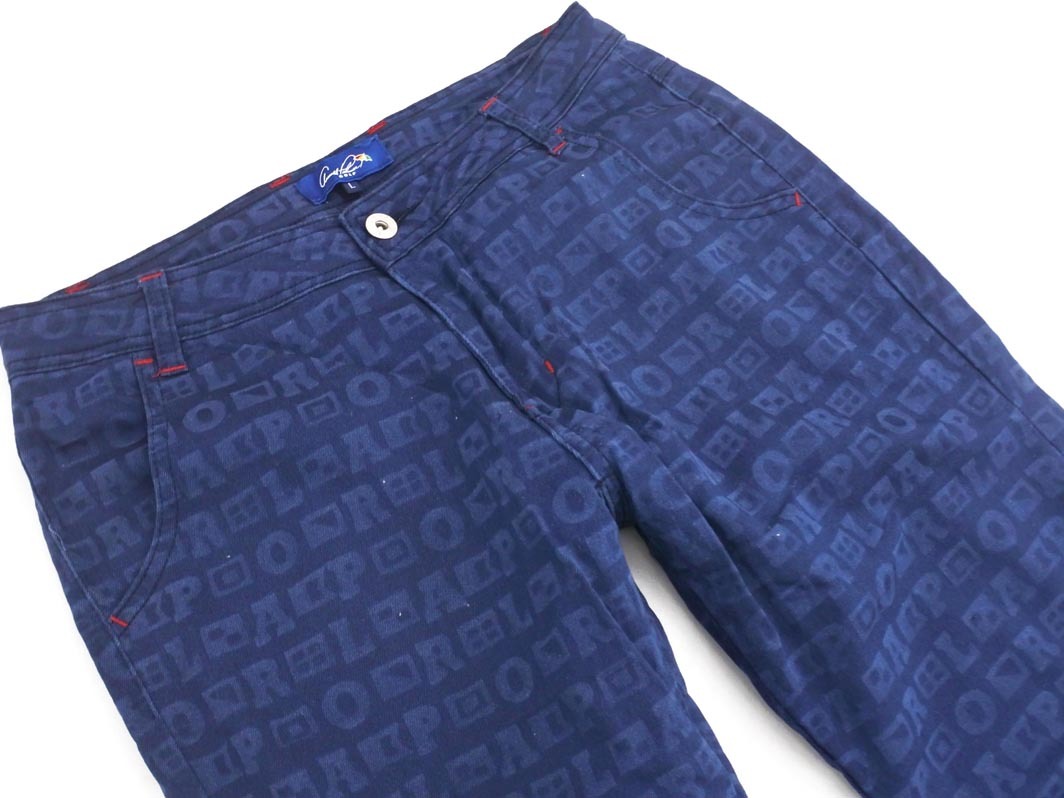 arnold palmer アーノルドパーマー 総柄 パンツ sizeL/紺 ■■ ☆ fdd0 レディース
