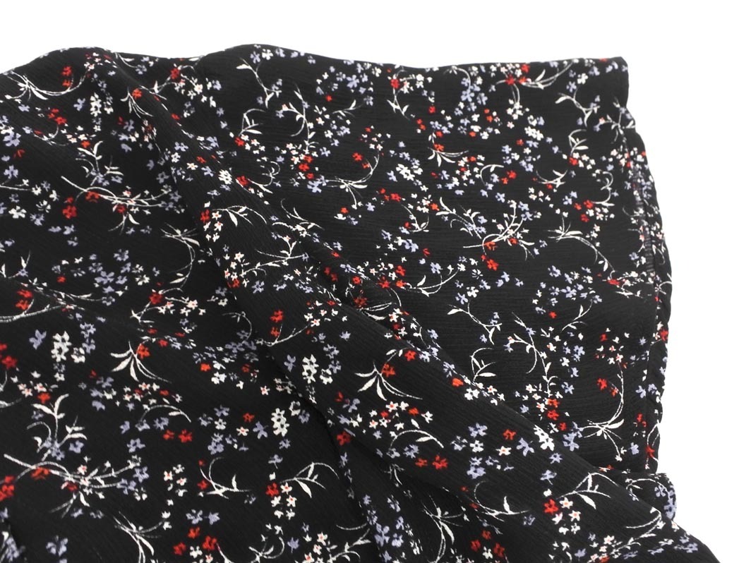 NATURAL BEAUTY BASIC ナチュラルビューティーベーシック 小花柄 ワンピース sizeM/黒 ■◆ ☆ fdd0 レディース