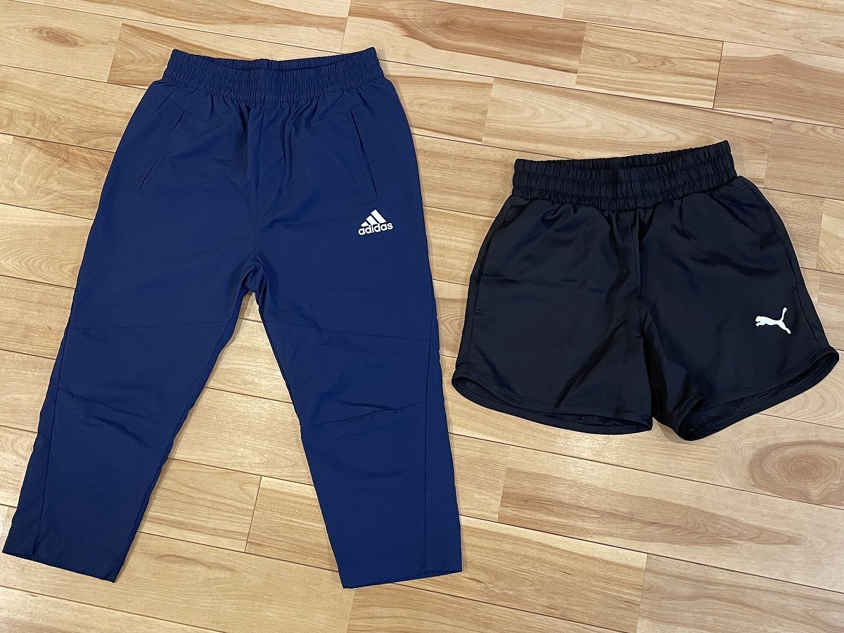 中古美品 PUMAショート丈パンツ adidas7分丈パンツ 140cm 送料無料 2點セット