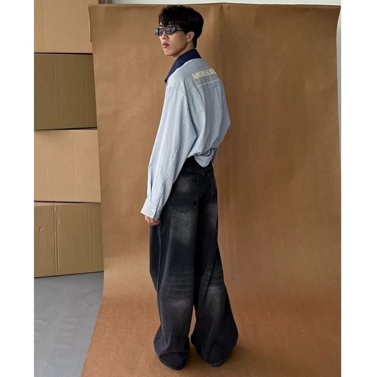 パンツ ワイドパンツ M バギーパンツ デニム 黒 ブラック 体型 パンツ ワイドパンツ M バギーパンツ デニム 黒 ブラック 体型