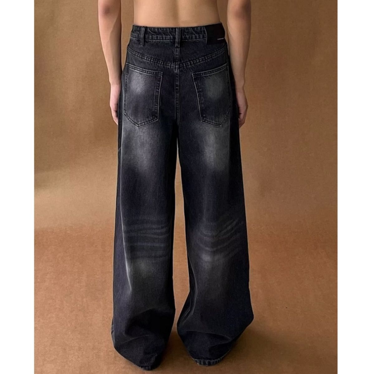 パンツ ワイドパンツ M バギーパンツ デニム 黒 ブラック 体型 パンツ ワイドパンツ M バギーパンツ デニム 黒 ブラック 体型